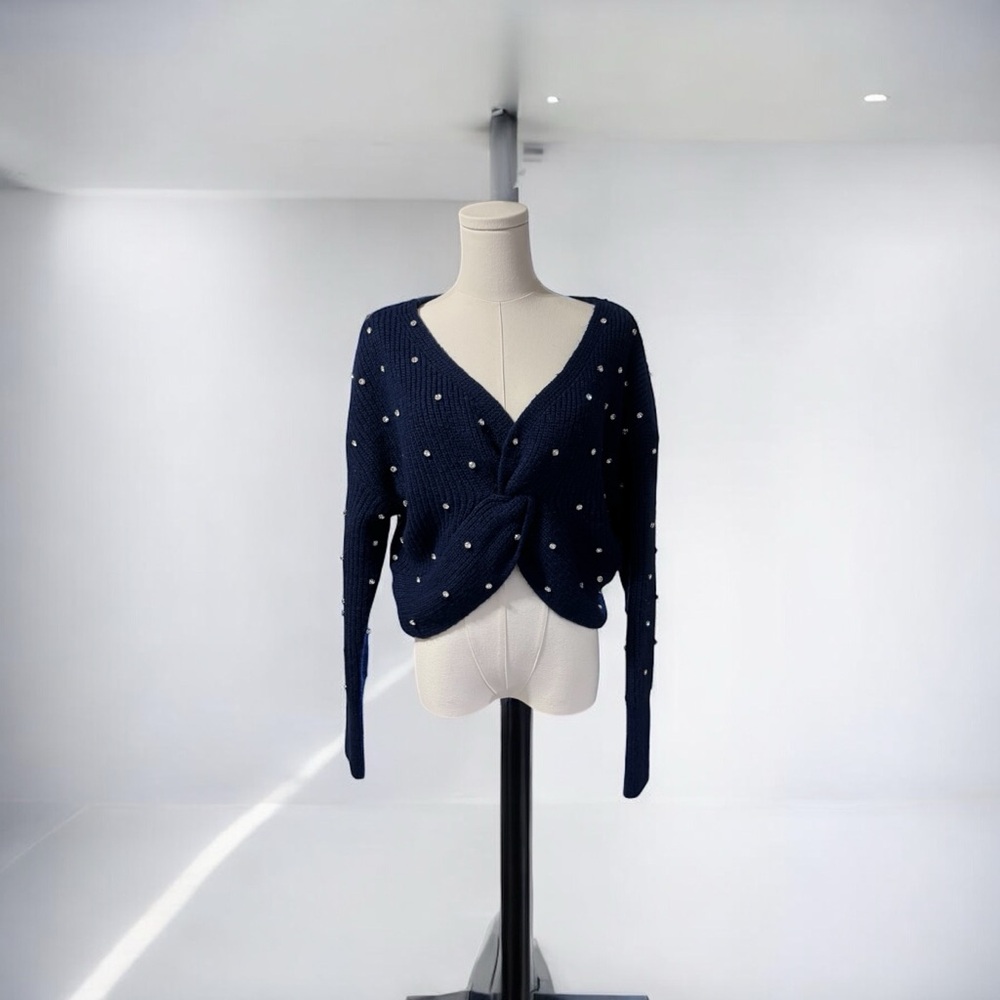 Express Wool Blend Sweater With Rhinestones SZ SM